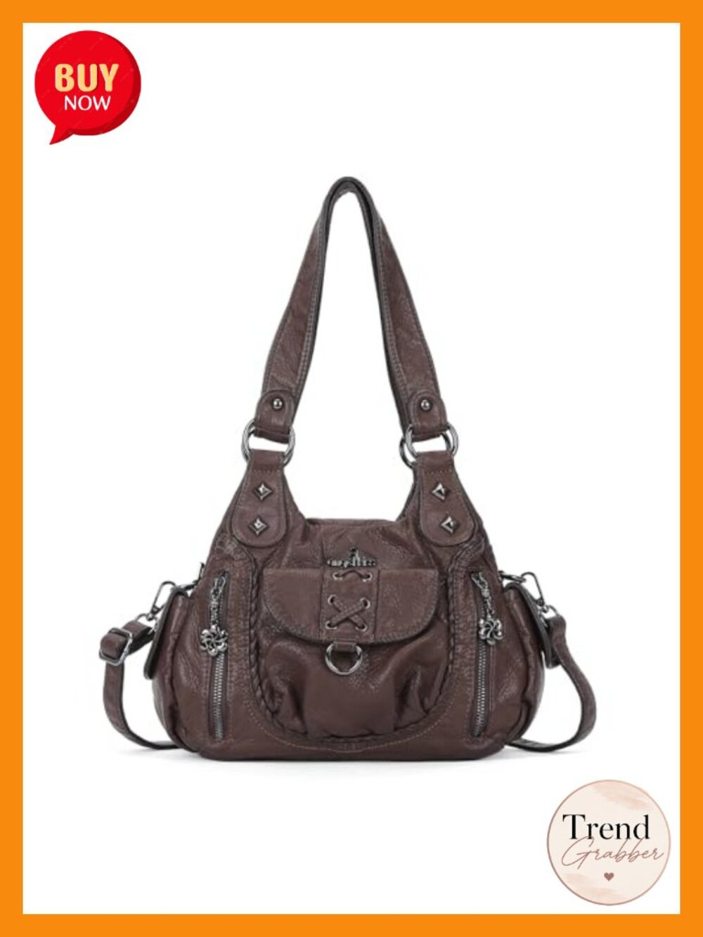 Vegan Leather Hobo Crossbody Shoulder Bag Multi-Pocket Woven Satchel